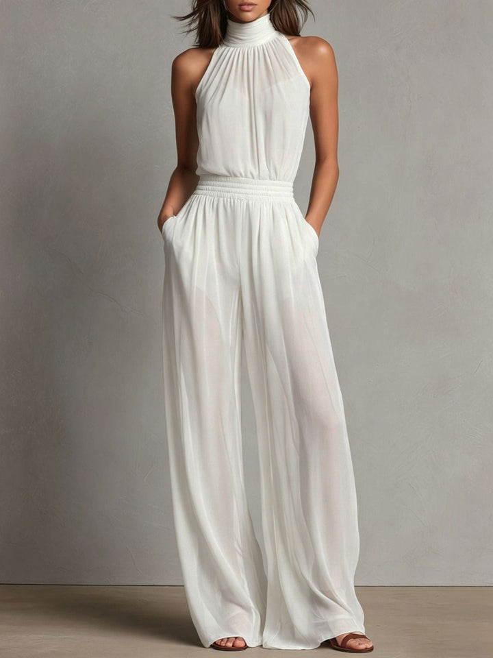Linda | Chiffon Sleeveless Jumpsuit