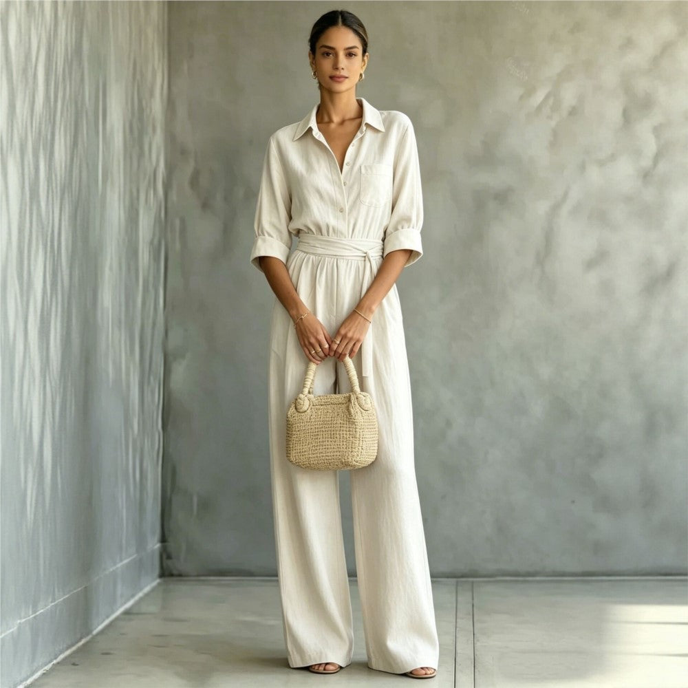 Monroe | Wide-Leg Shirt Jumpsuit