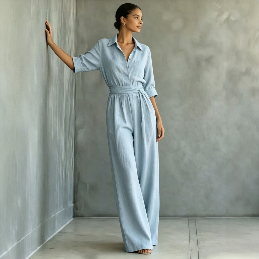 Monroe | Wide-Leg Shirt Jumpsuit