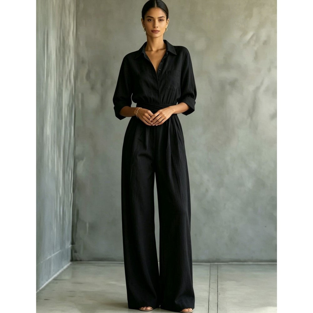 Monroe | Wide-Leg Shirt Jumpsuit