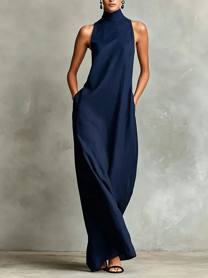 Chrissy | High Neck Pocket Maxi Dress