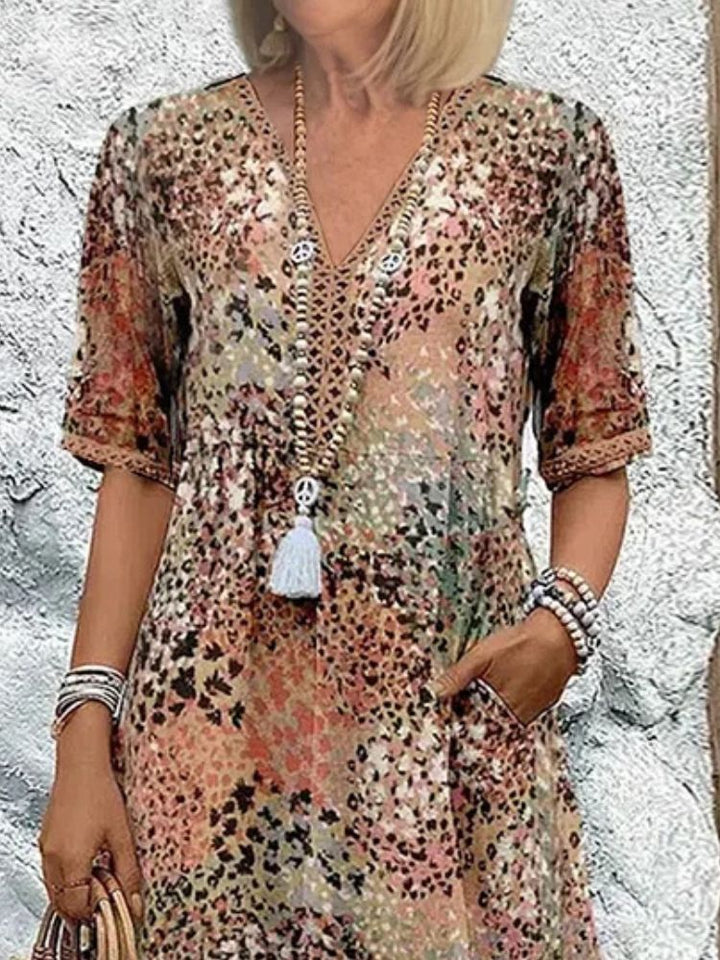 Solena Printed Dress Plus Size Fit