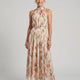 Aurelle | Halter Neck Floral Midi Dress