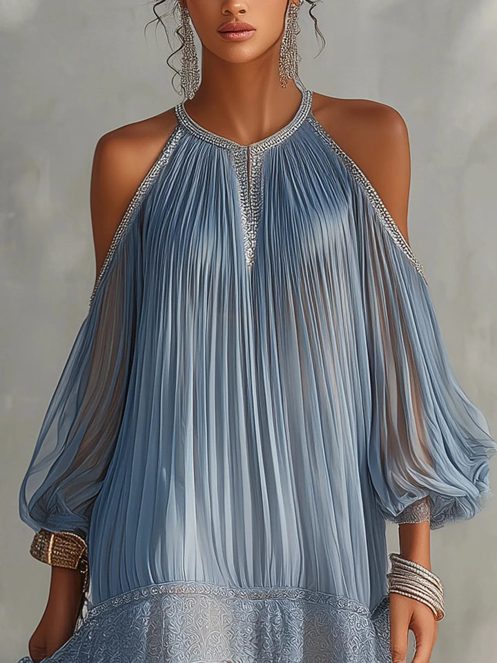 Simone | Lace-Trim Off-Shoulder Midi Dress