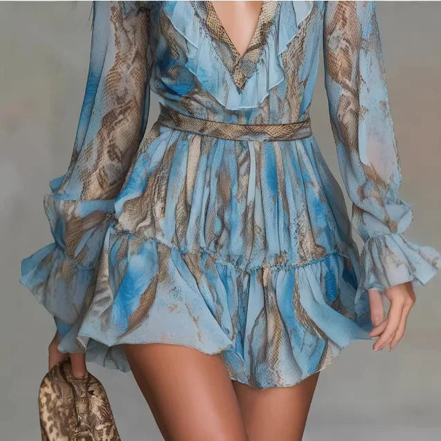 Wren | Ruffle-Trim Boho Midi Dress