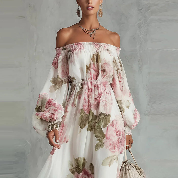 Peony | Off-Shoulder Floral Maxi