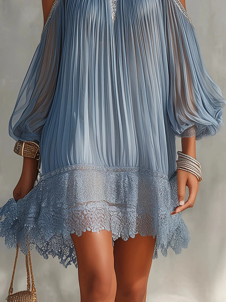 Simone | Lace-Trim Off-Shoulder Midi Dress