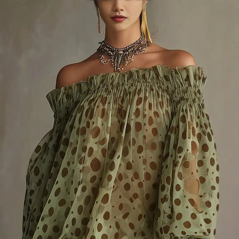 Margot | Polka Dot Off-Shoulder Midi Dress