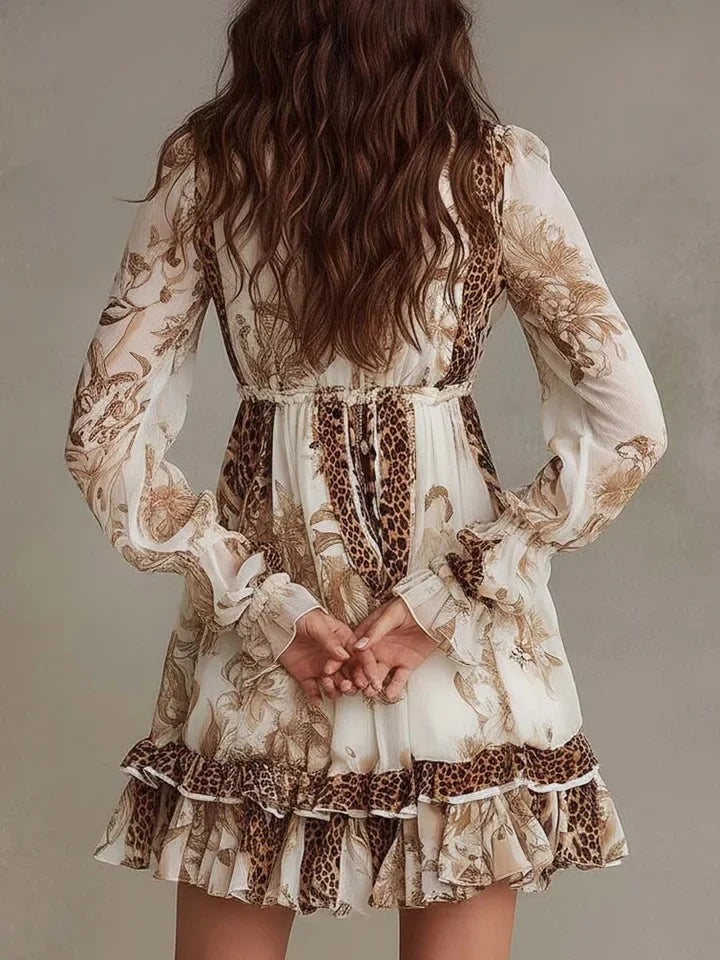Florence | Waist-Cinched Ruffle-Trim Midi Dress