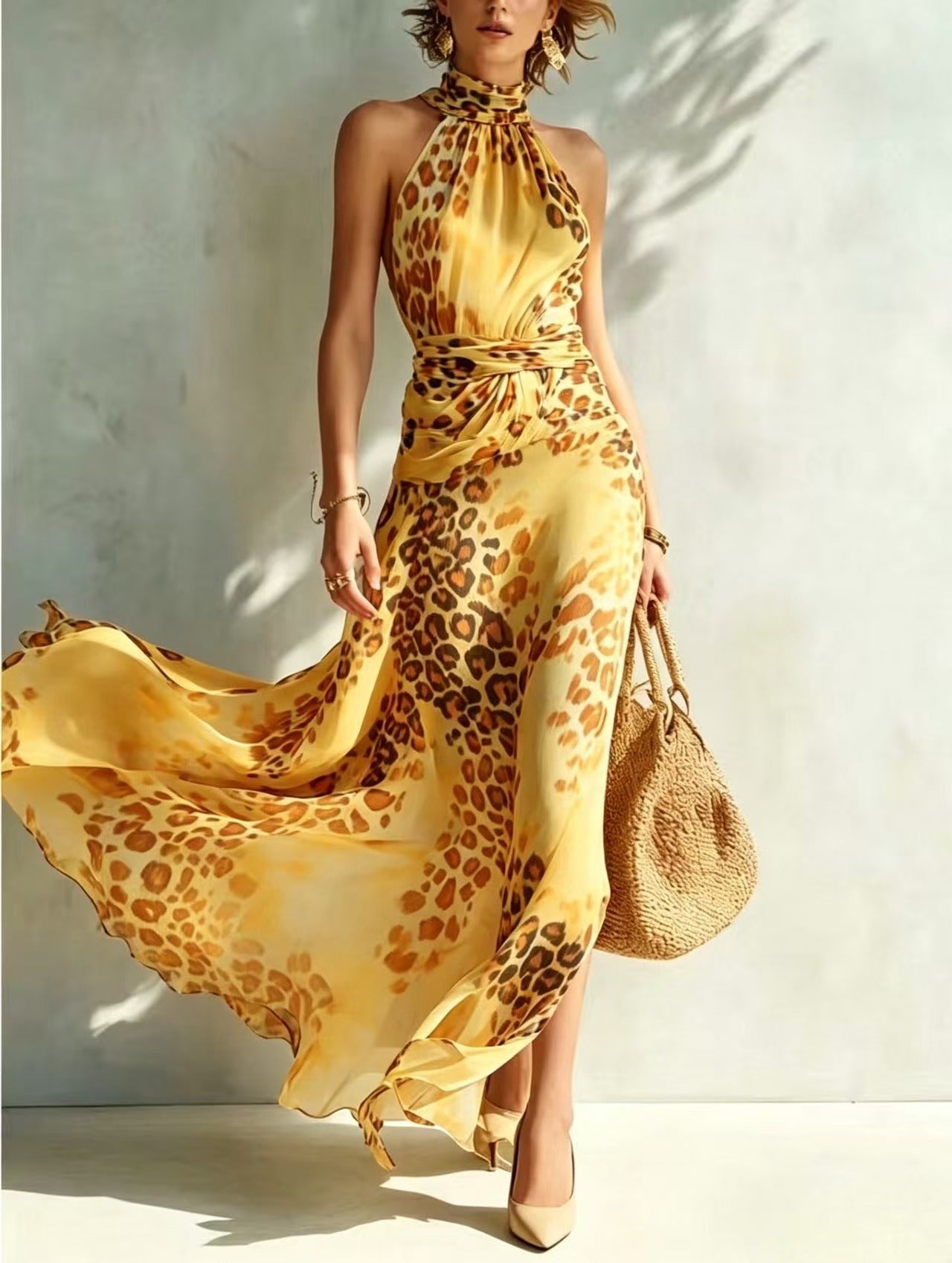 Desiree | Glamorous Animal Print Maxi Dress