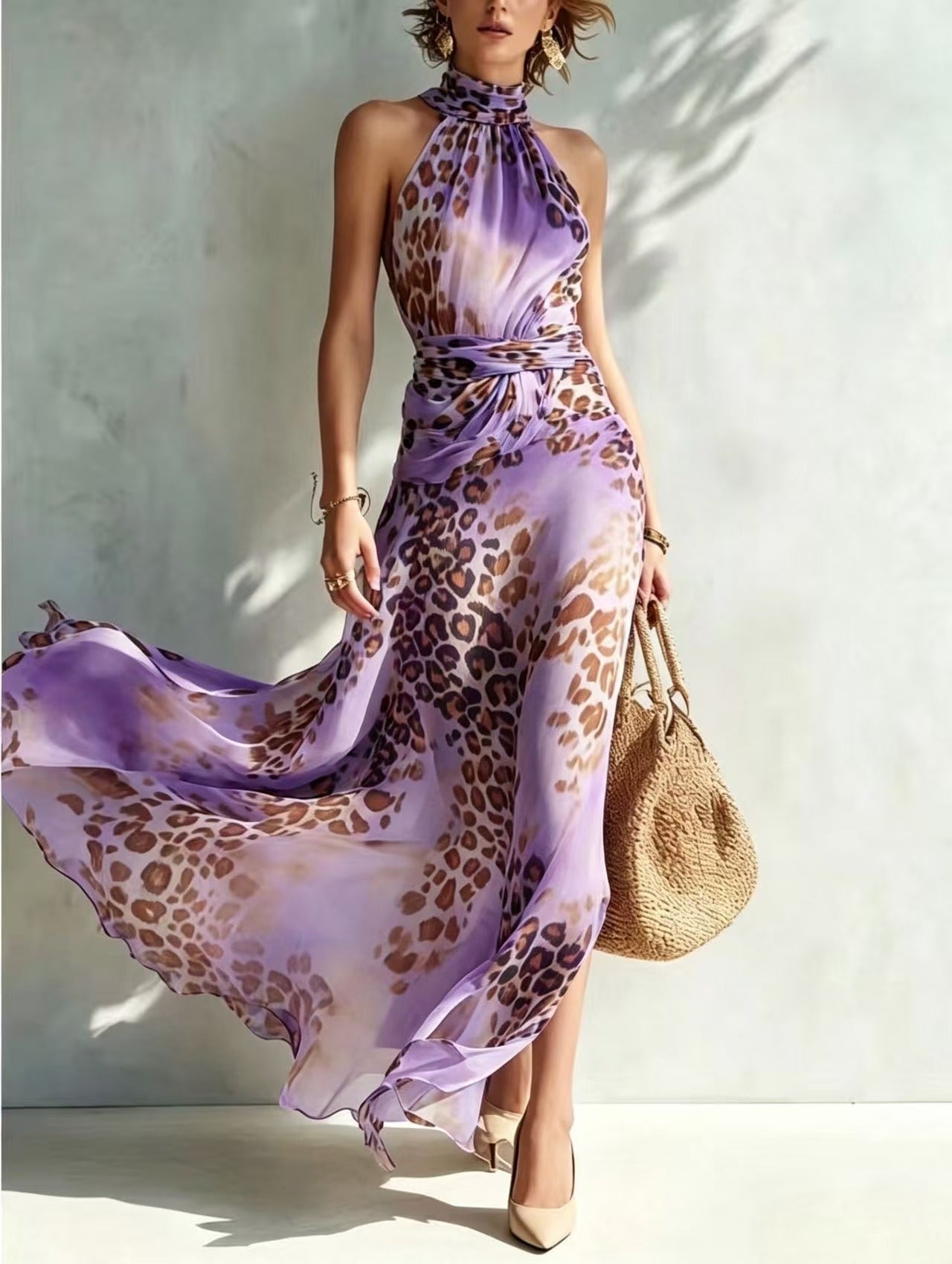 Desiree | Glamorous Animal Print Maxi Dress