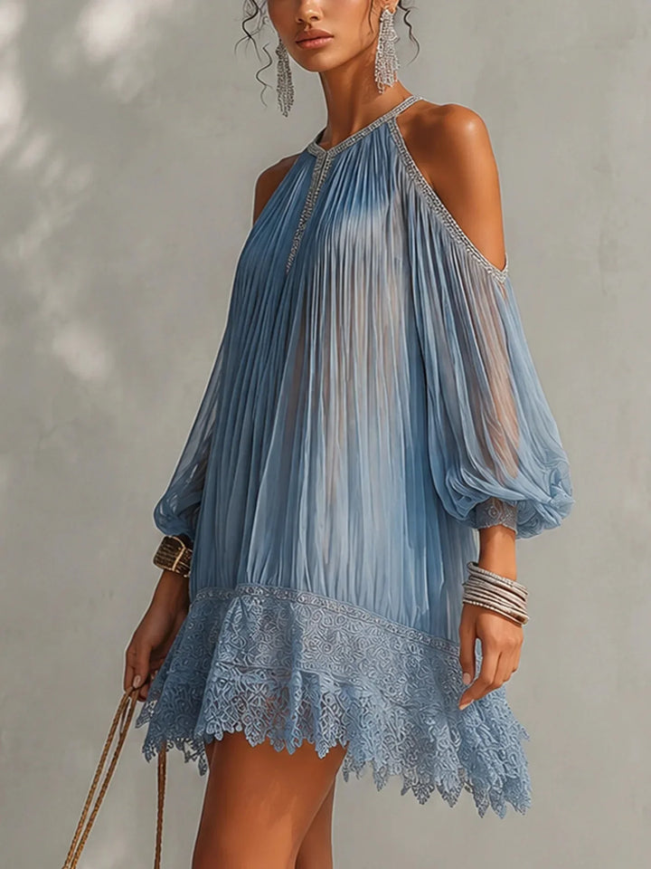 Simone | Lace-Trim Off-Shoulder Midi Dress