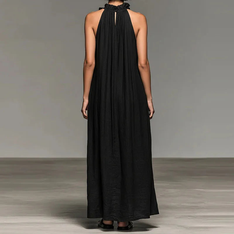 Aurelia | Halter Ruffle Maxi Dress