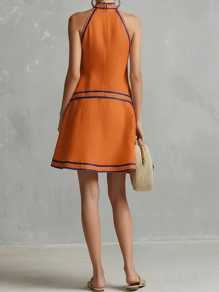 Talia | Contrast Halter Midi Dress