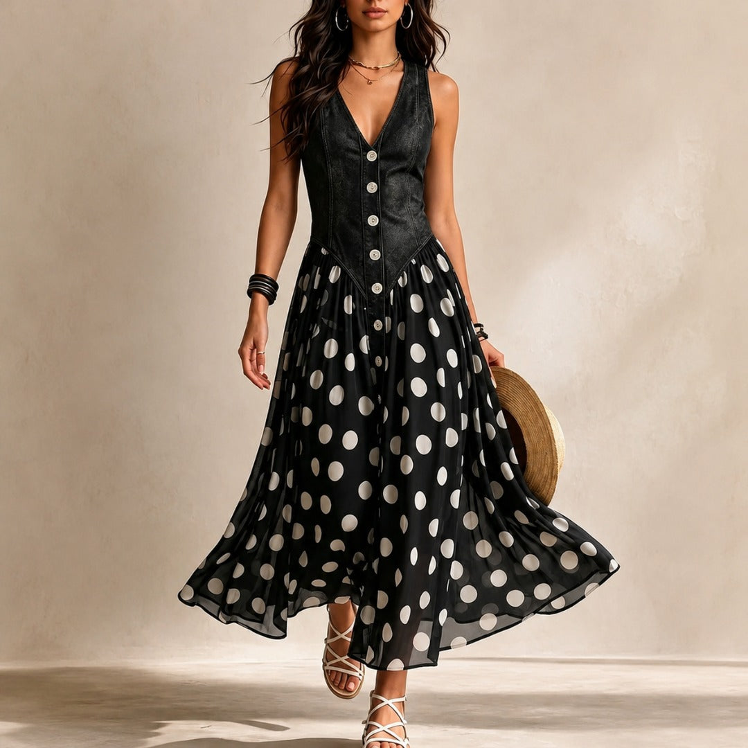Bianca | Polka-Dot Midi Dress