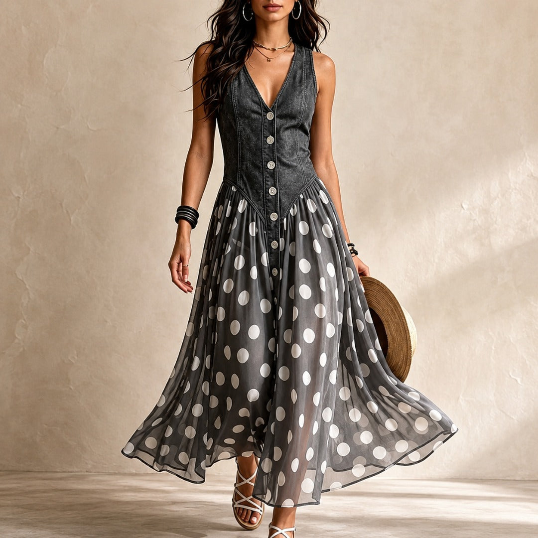 Bianca | Polka-Dot Midi Dress