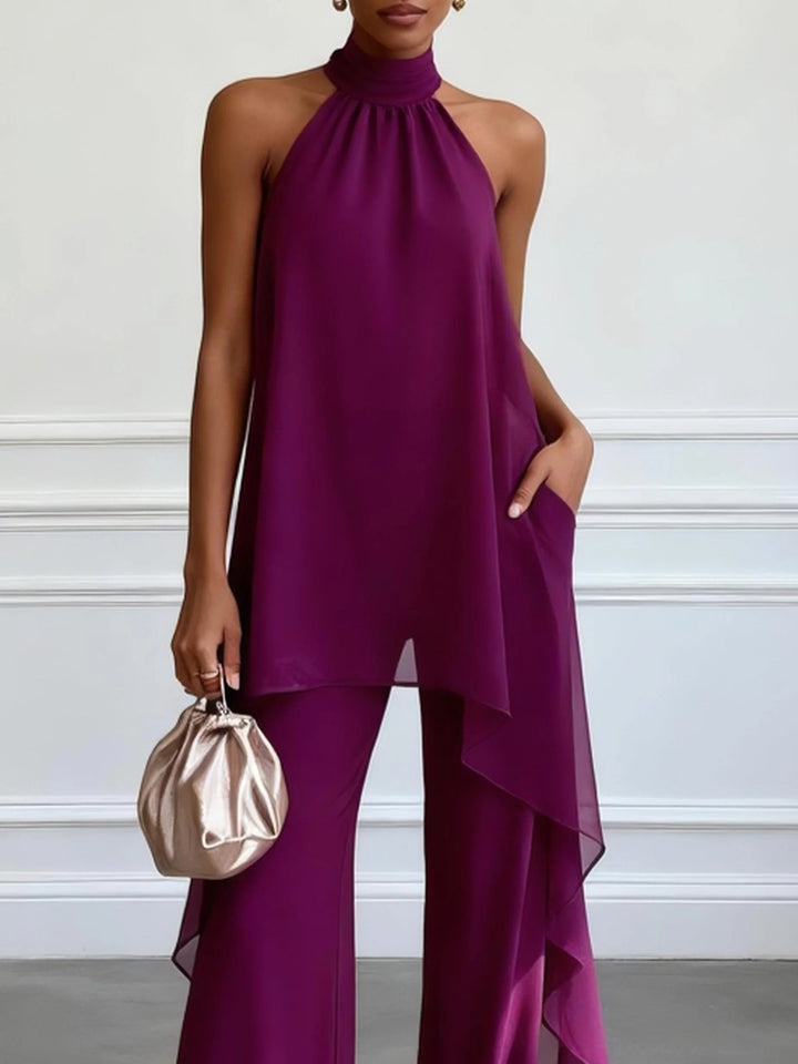 Viola | Elegant Halter Set with Pants