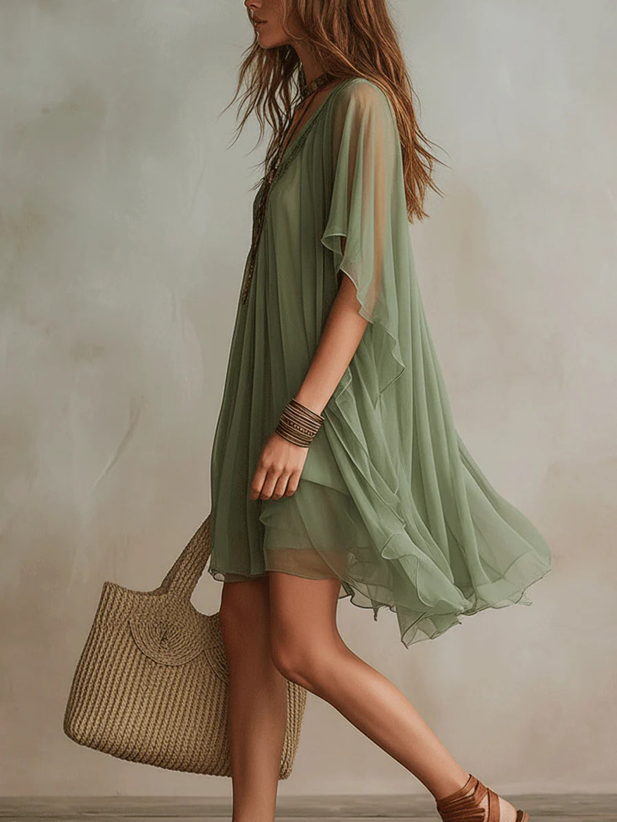 Ella | Chiffon Layered Flow Mini Dress