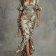 Sage | Bell Sleeve Satin Maxi