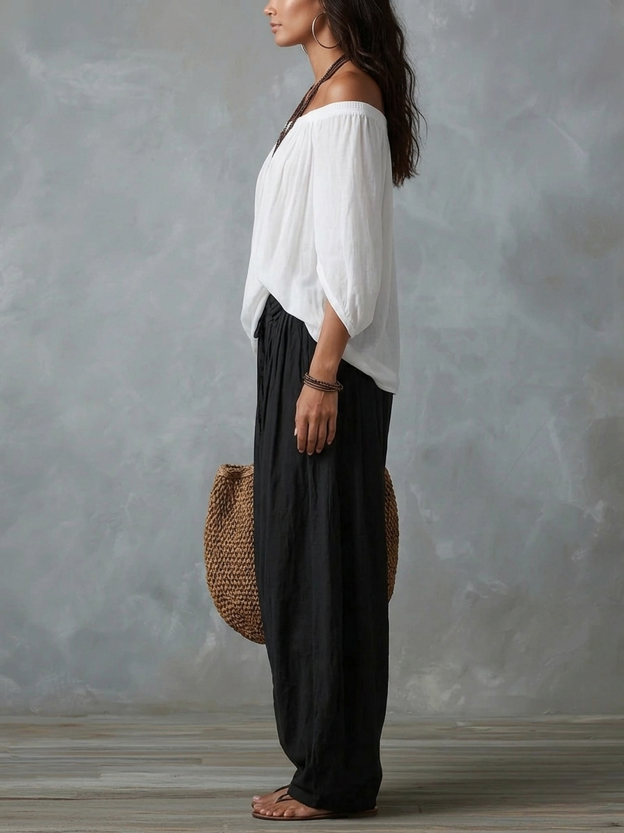 Sara | White Off-the-shoulder Set