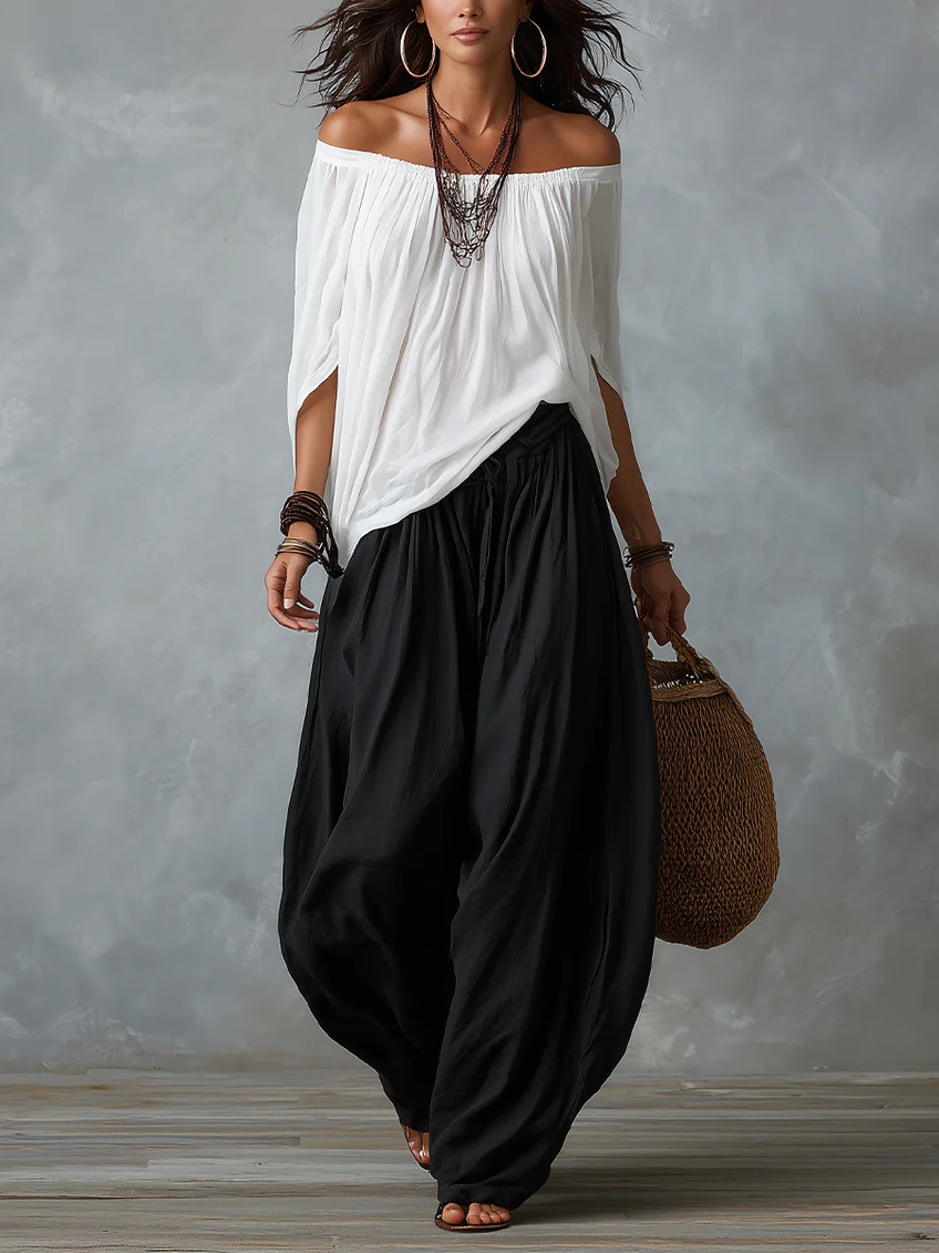 Sara | White Off-the-shoulder Set