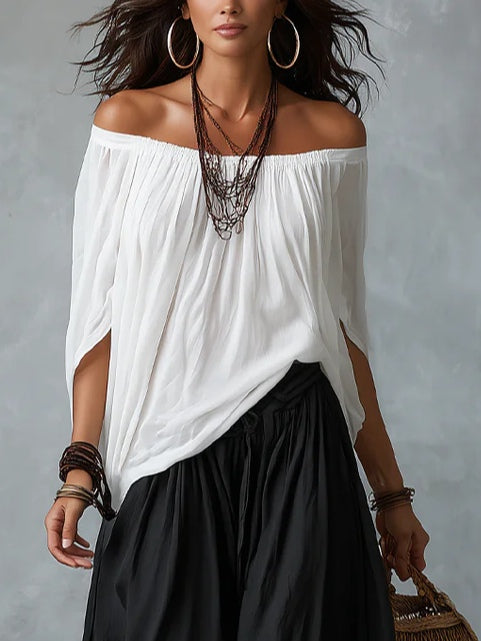Sara | White Off-the-shoulder Set