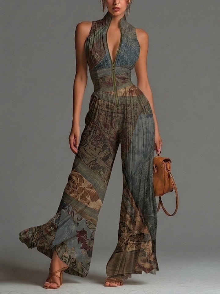 Indigo | Pleated Wide-Leg Jumpsuit