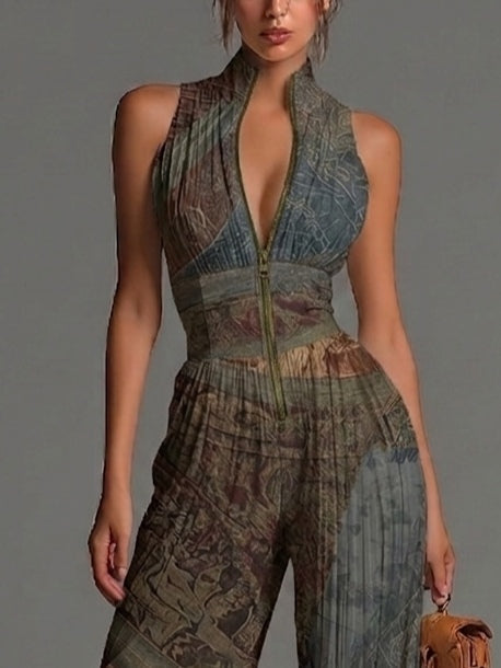 Indigo | Pleated Wide-Leg Jumpsuit