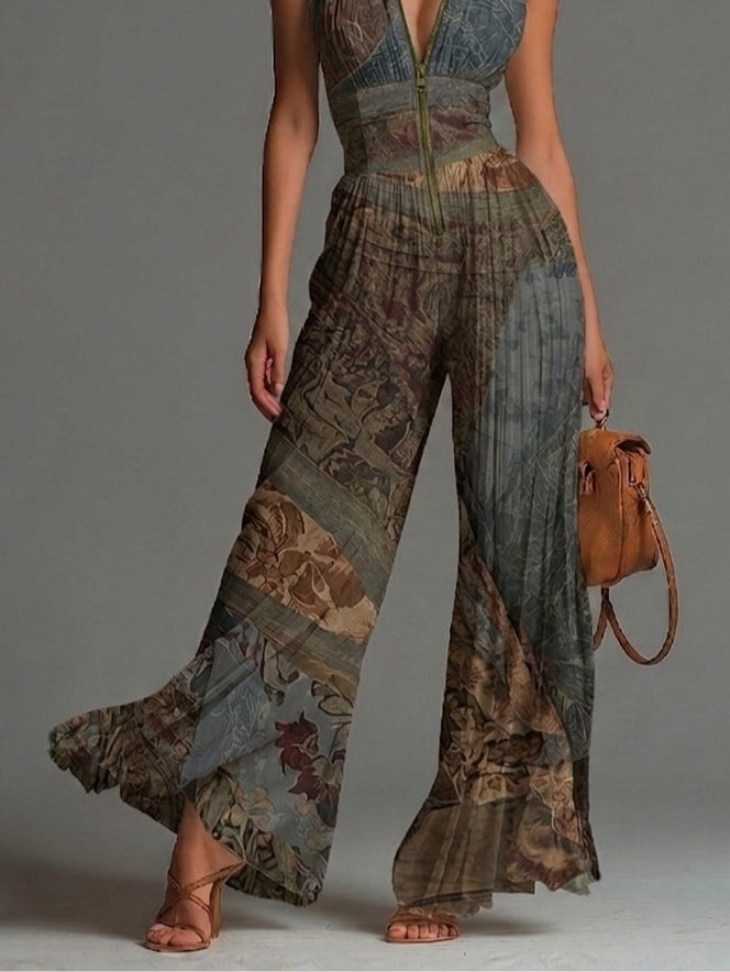 Indigo | Pleated Wide-Leg Jumpsuit