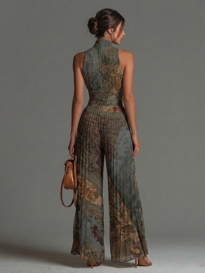 Indigo | Pleated Wide-Leg Jumpsuit