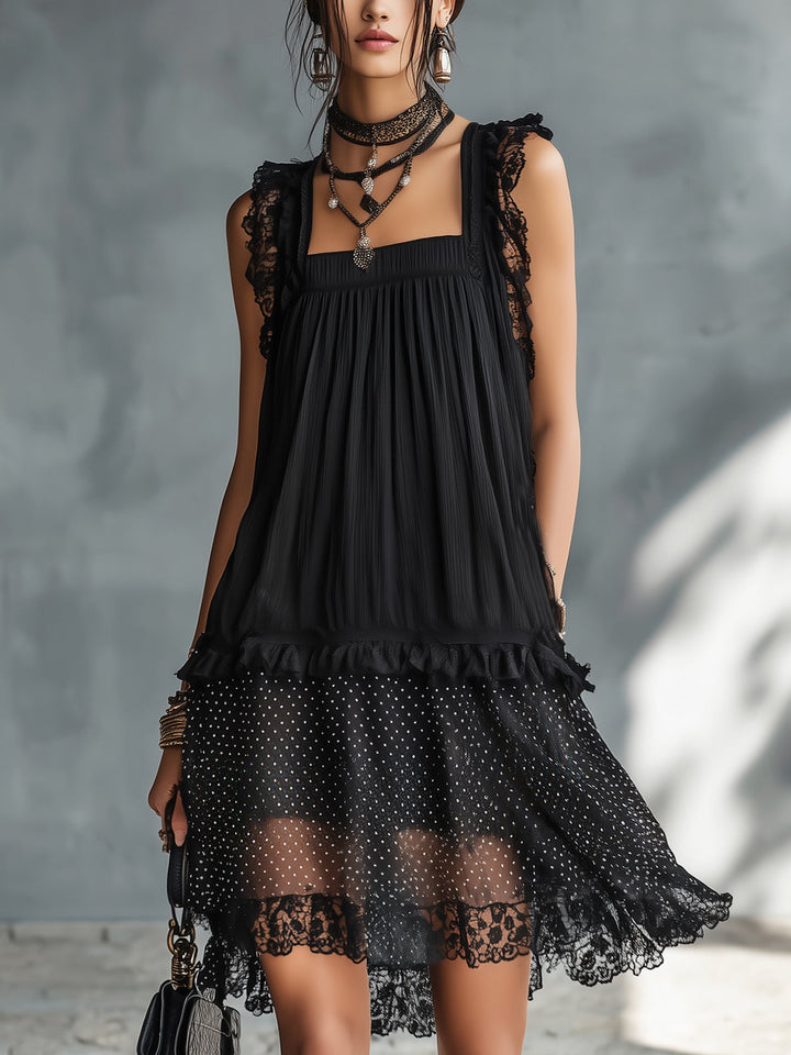 Pauline | Polka-Dot Ruffle Mini Dress
