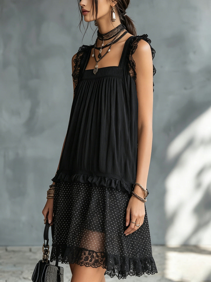 Pauline | Polka-Dot Ruffle Mini Dress