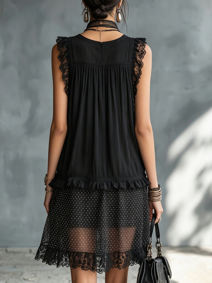 Pauline | Polka-Dot Ruffle Mini Dress