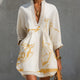 Aliénor | Ivory V-Neck Mini Dress with Gold Details