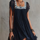 Apolline | Navy Floral Pleated Mini Dress