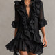 Anaïs | Black Ruffle Mini Dress