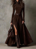 Charlotte | Dark Brown Maxi Dress