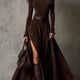 Charlotte | Dark Brown Maxi Dress