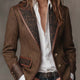 Herringbone Blazer With Printed Panels