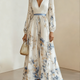 Alice | Watercolour Pleated Maxi Dress