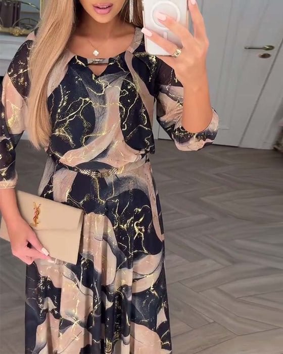 Susan – Printed Chiffon Maxi Dress