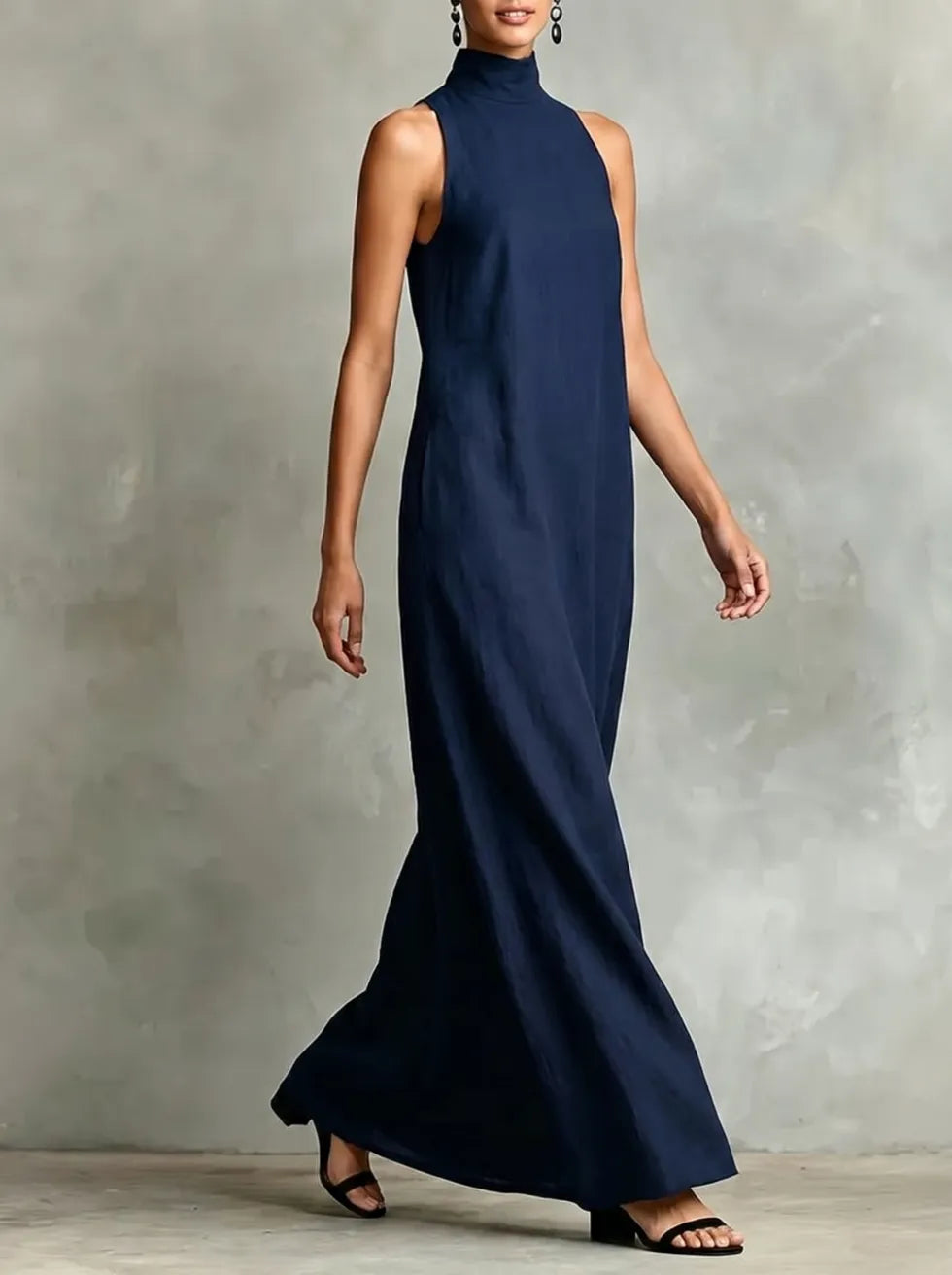 Chrissy | High Neck Pocket Maxi Dress