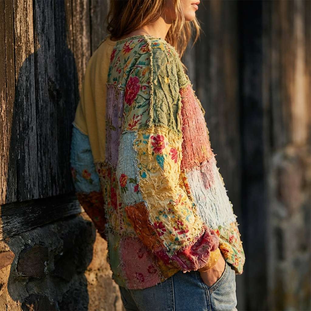 Ruby | Colorful Patchwork Meadowloom Top