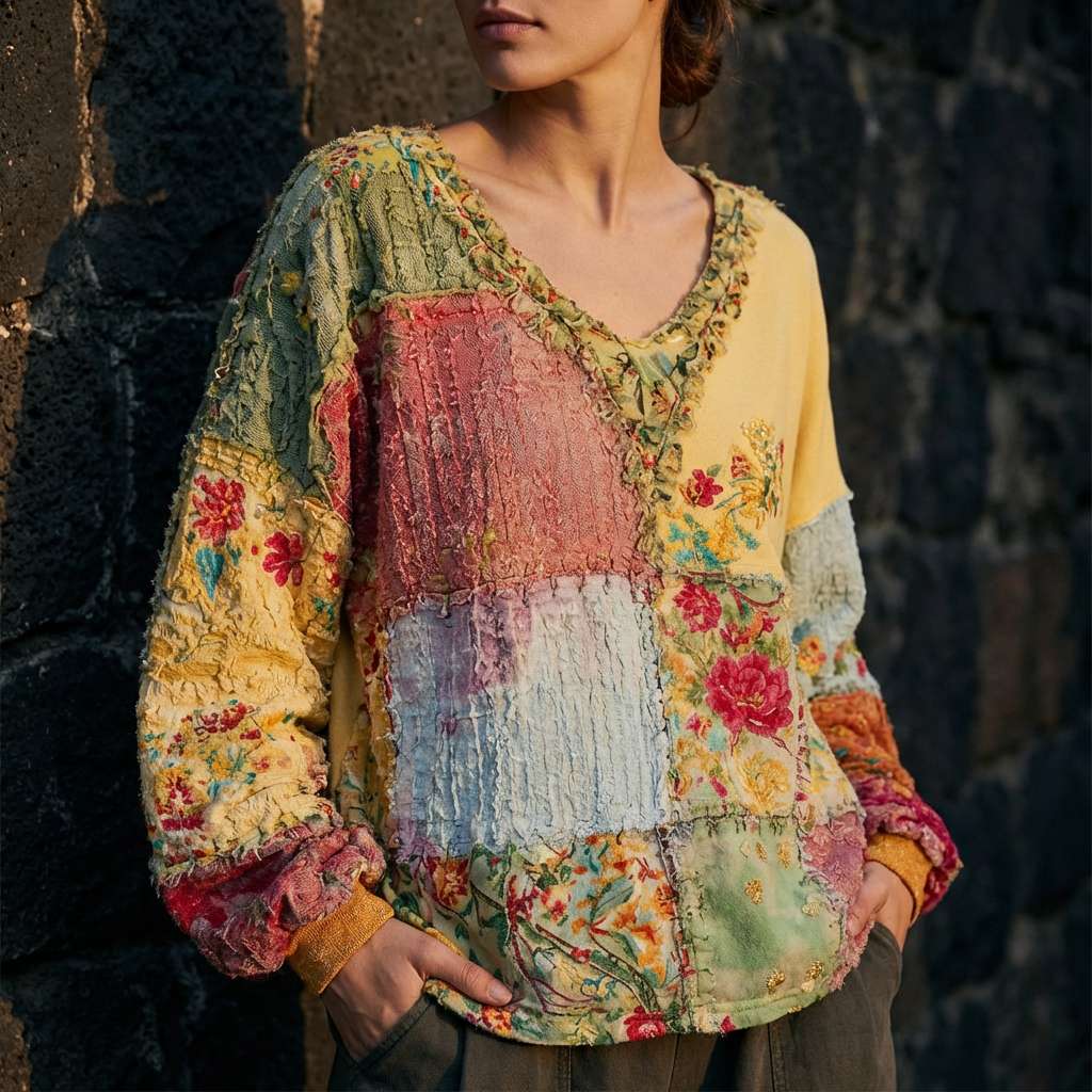 Ruby | Colorful Patchwork Meadowloom Top