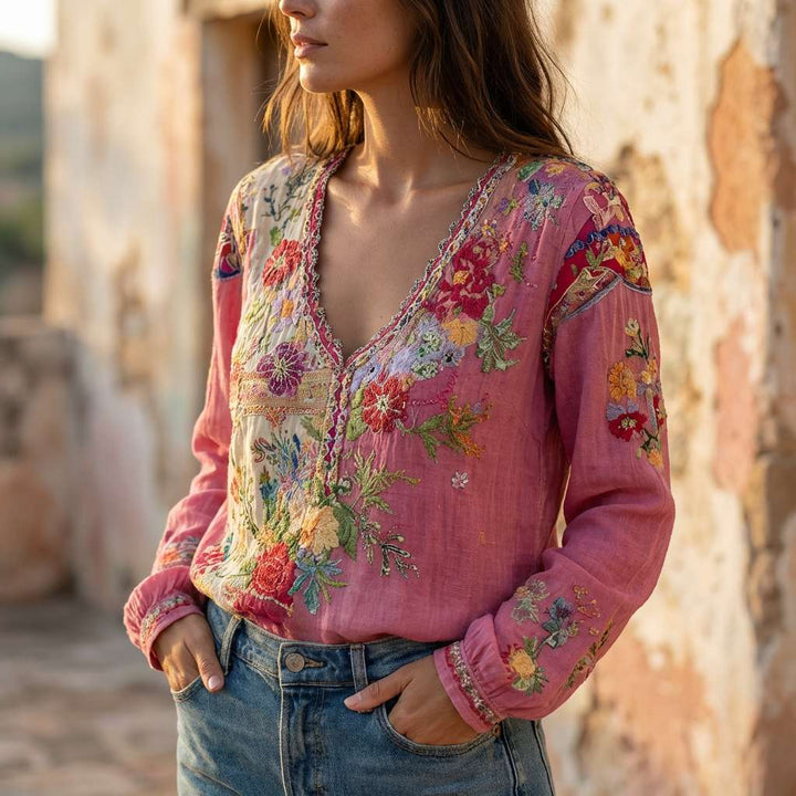 Ruby | Colorful Patchwork Meadowloom Top