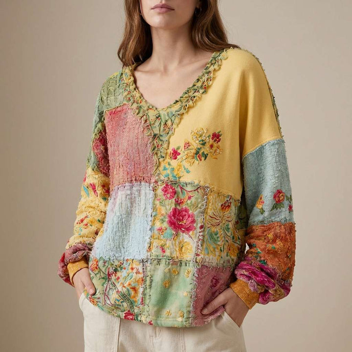 Ruby | Colorful Patchwork Meadowloom Top