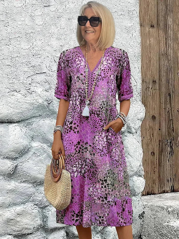 Solena Printed Dress Plus Size Fit