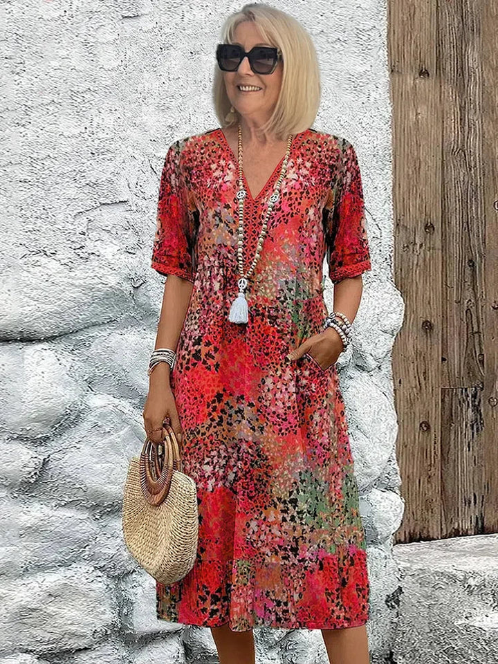 Solena Printed Dress Plus Size Fit