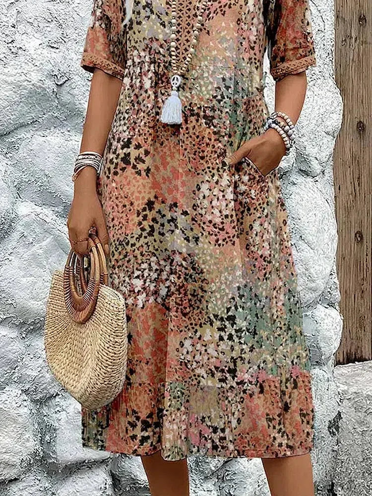 Solena Printed Dress Plus Size Fit