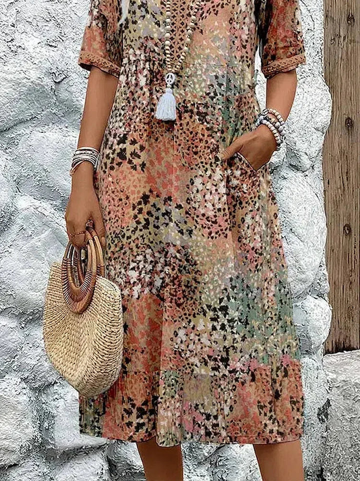 Solena Printed Dress Plus Size Fit